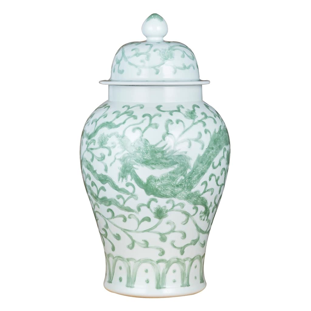 Handmade Dragon Lotus Temple Decorative Jar