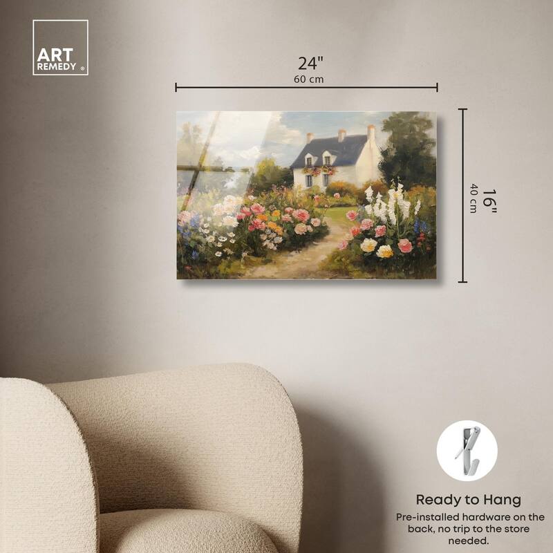 Floral Welcome Acrylic by Art Remedy, Ready to Hang