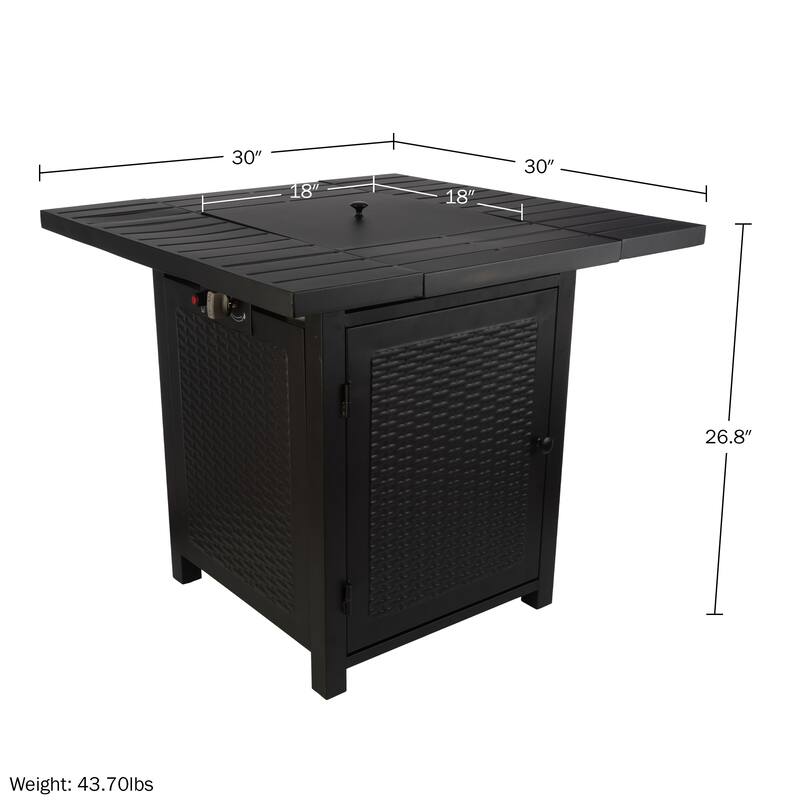 Pure Garden 30-Inch Propane Fire Pit - 50,000 BTU Outdoor Fire Table, Brown