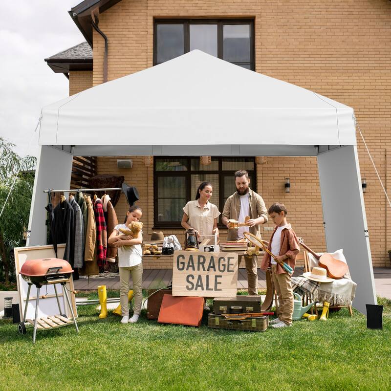 Gymax 14 X 9.2 FT Pop up Canopy Tent w/ 2 Convertible Sidewalls to
