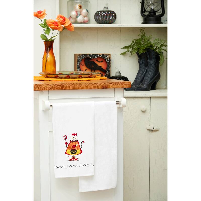 Candy Corn Devil Halloween Guest Towel