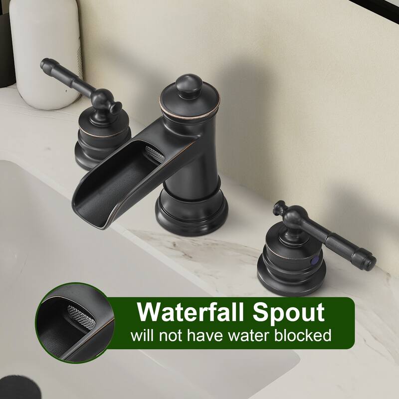 Topcraft Two Handle Waterfall Bathroom Faucet with Pop-Up Drainer