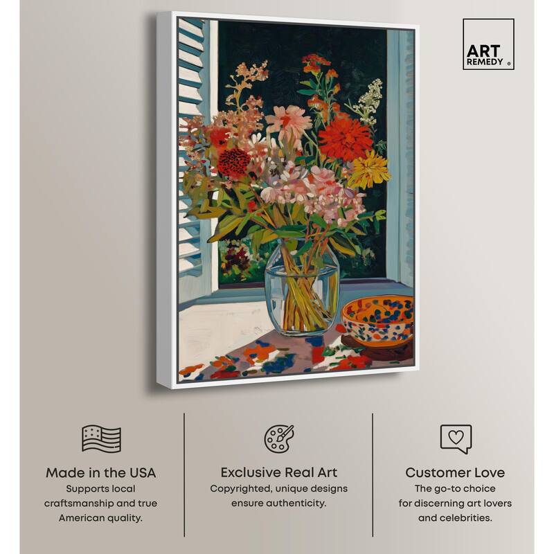 Vase on a Windowsill Canvas by Art Remedy