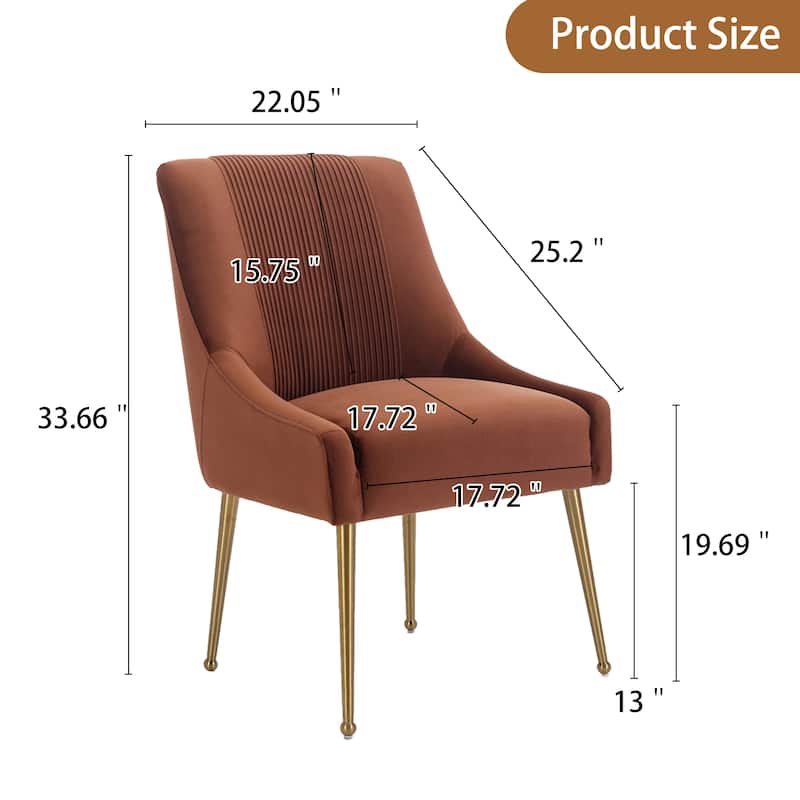 Clihome Velvet Upholstered Dining Chairs (Set of 2)