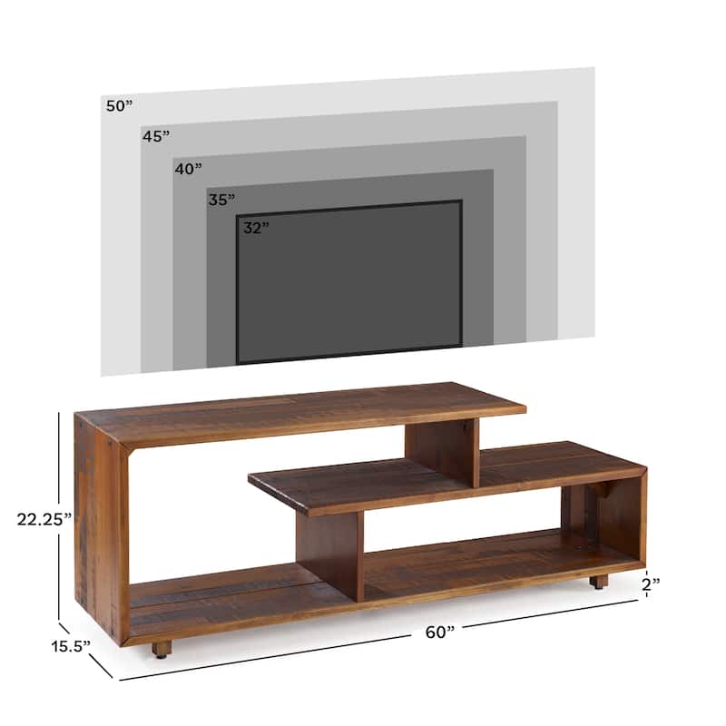 Middelbrook 60-inch Asymmetrical Solid Wood TV Stand