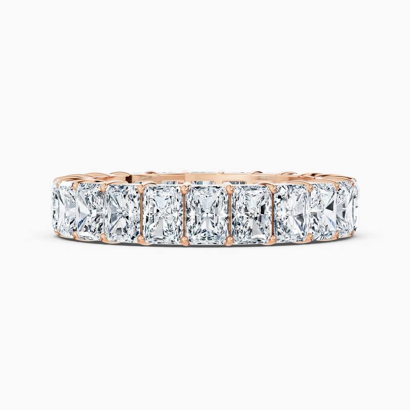 Auriya 14k Gold Radiant North-South Lab Grown Diamond Eternity Band 3.00 - 11.25 ct. tw. (F-G, VS) - 4.40 ct. wt. - 7.5 - Rose