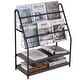 preview thumbnail 8 of 14, VECELO 29.53" H 4-Tier Metal Frame Magazine Rack Open Shelf Bookcase Storage Organizer for Living Room Grey