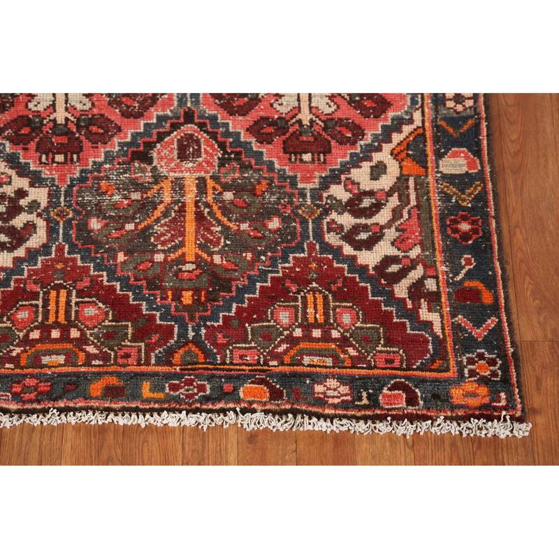 Hand Knotted Oriental 100% Wool Carpet Traditional Geometric Multi-Colored Bakhtiari Runner Rug - 9' 4'' X 3' 4''
