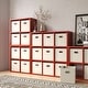 preview thumbnail 4 of 5, John Louis Home Solid Wood 4 Cube Storage Organizer Red Mahogany
