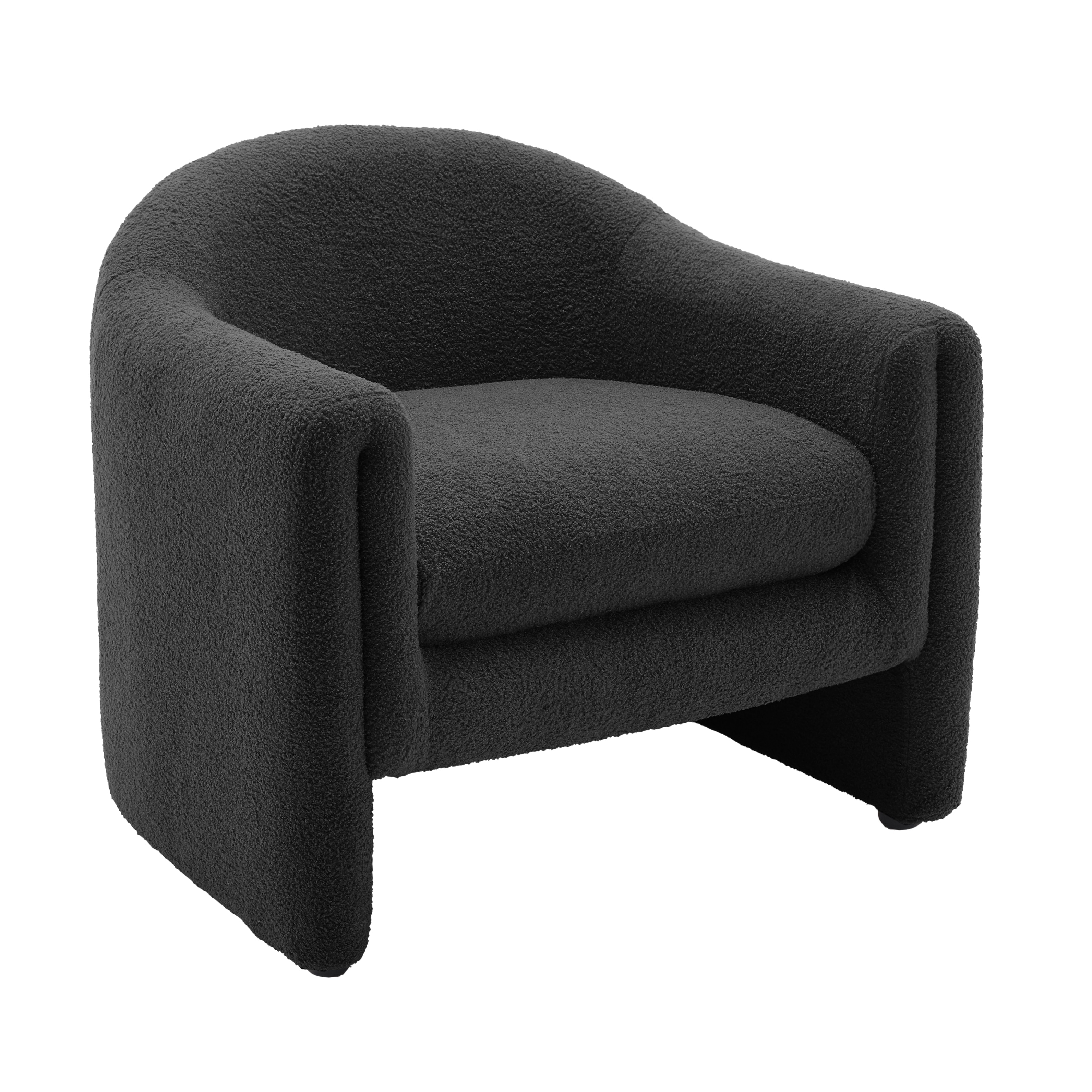 32.3" Wide Boucle Velvet Barrel Accent Chair
