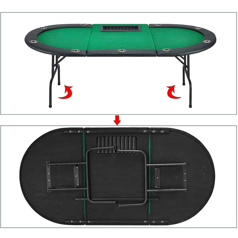 AVAWING 9 Players Game Poker Table Casino Leisure