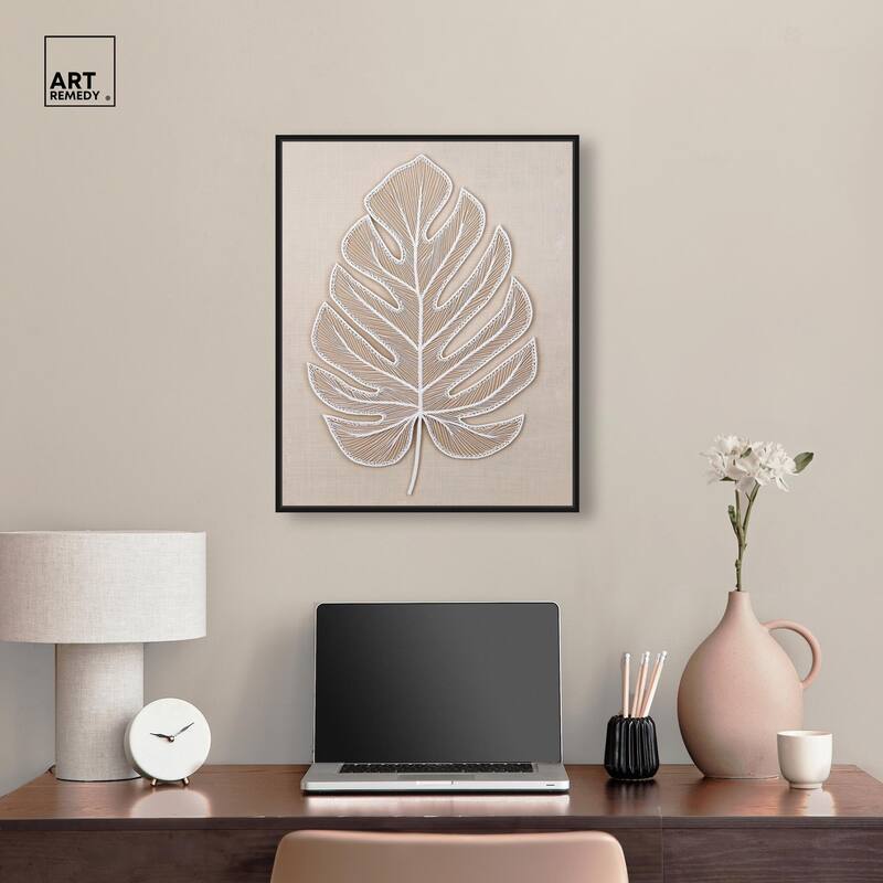 Linen Leaf II Canvas by Art Remedy