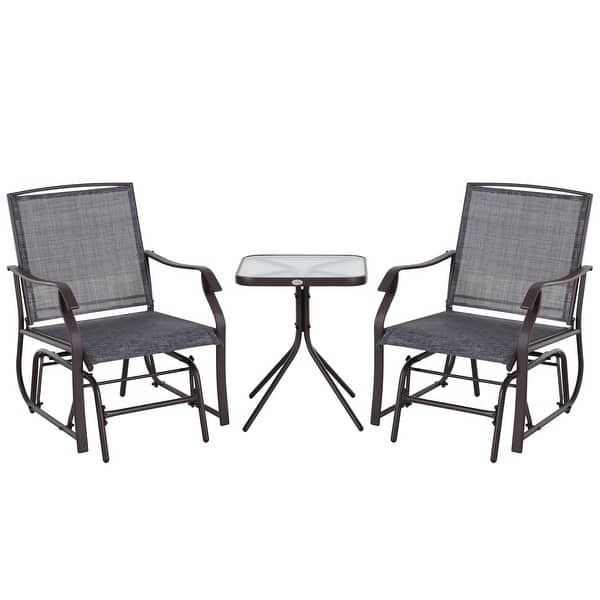 Shop Makan 3 Piece Fabric Glider Chair With Table Set By Havenside