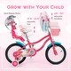 preview thumbnail 6 of 8, Girls Bike with Basket Doll Seat Training Wheels Ages 3 to 8