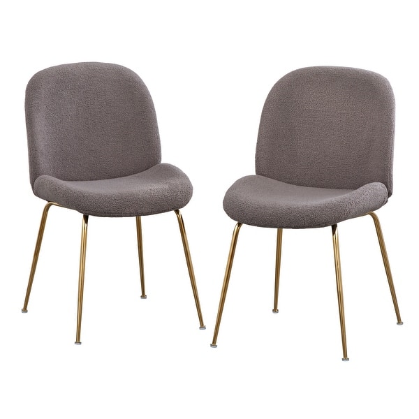 slide 2 of 7, Lifestorey Shaun Boucle Dining Chairs (Set of 2) Grey