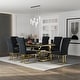 preview thumbnail 97 of 193, 65 inch Faux Marble Dining Table Set with Boucle Dining Chairs Black Gold - Table with 6 Chairs