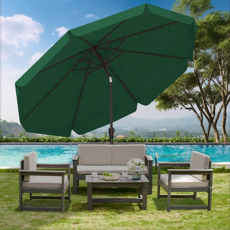 10ft Patio Market Umbrella with UV-Resistant and Sagging Edge Designed