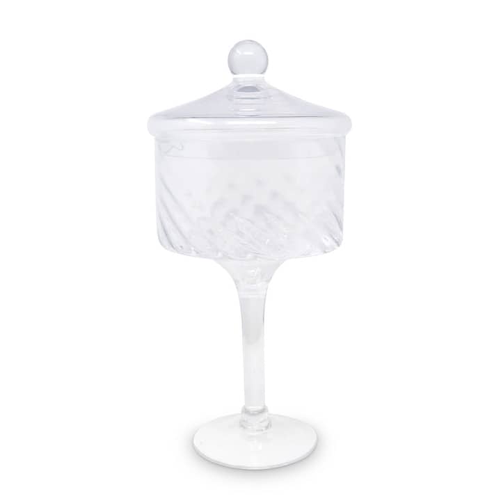 Tall Stemmed Cookie Jar, Liscio Ottico