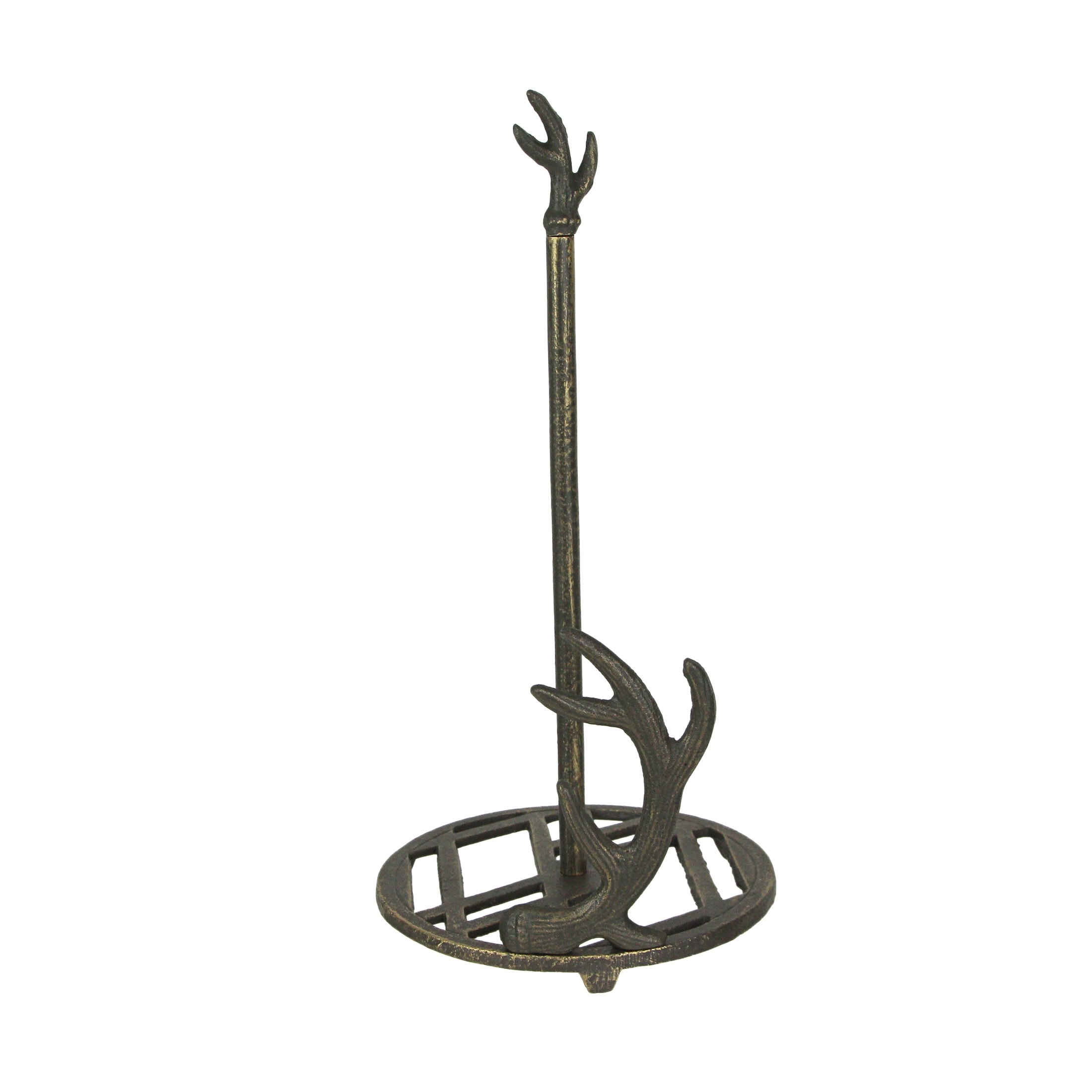 Zeckos Cast Iron Deer Antler Countertop Paper Towel Holder - 14 X 7 X 7 inches