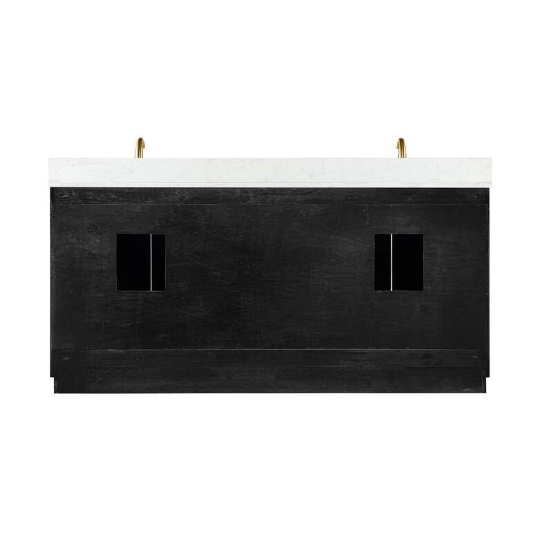 Altair Gazsi Bathroom Vanity with Composite Stone Countertop with Mirror