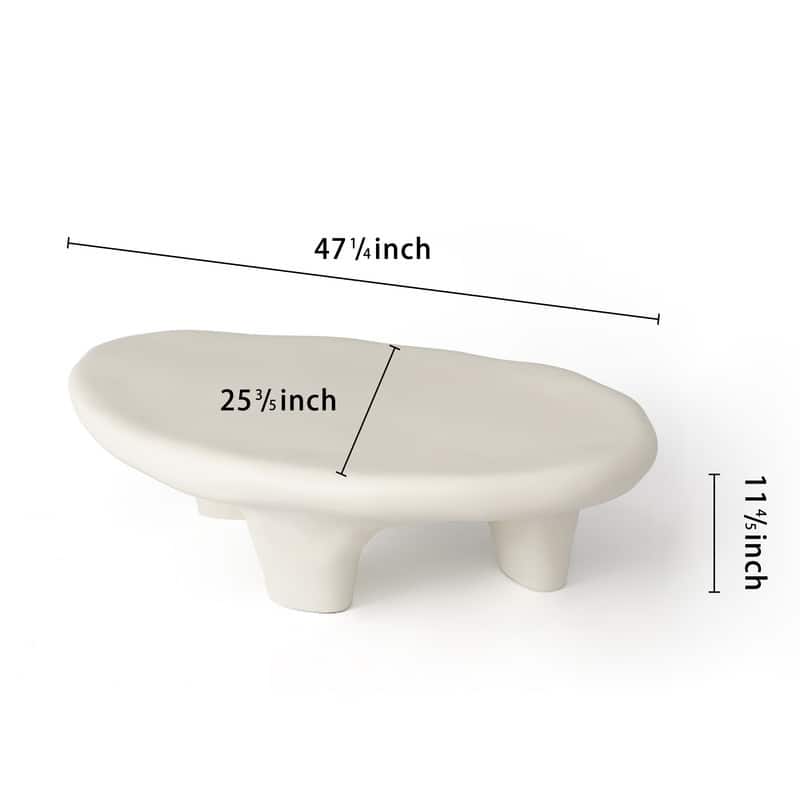 47" Iregular Cloud Shaped Fiberglass Low Profile Coffee Table