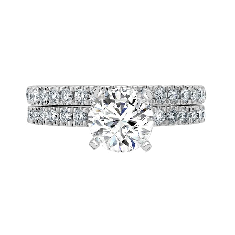 Auriya 14k-White Gold Lab Grown Round Diamond Bridal-Ring-Set 1.45 ct. tw. (G-H VS) - 5