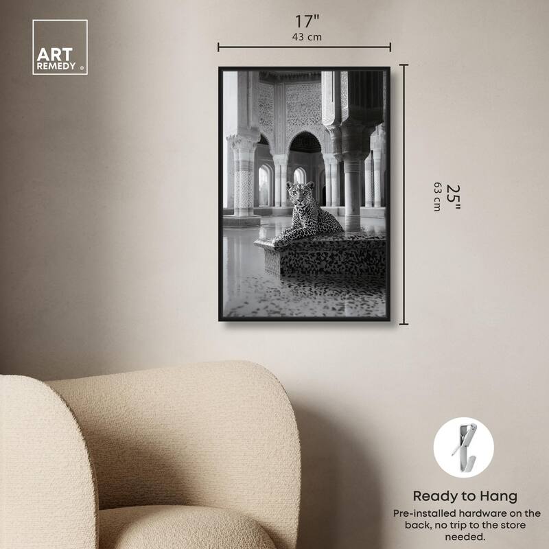 Peaceful Posing Leopard Noir Canvas by Art Remedy