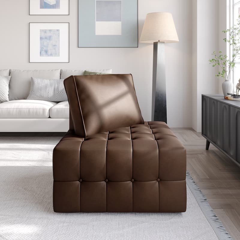 CraftPorch Elegance Button-Tufted PU Upholstered Corner Seat