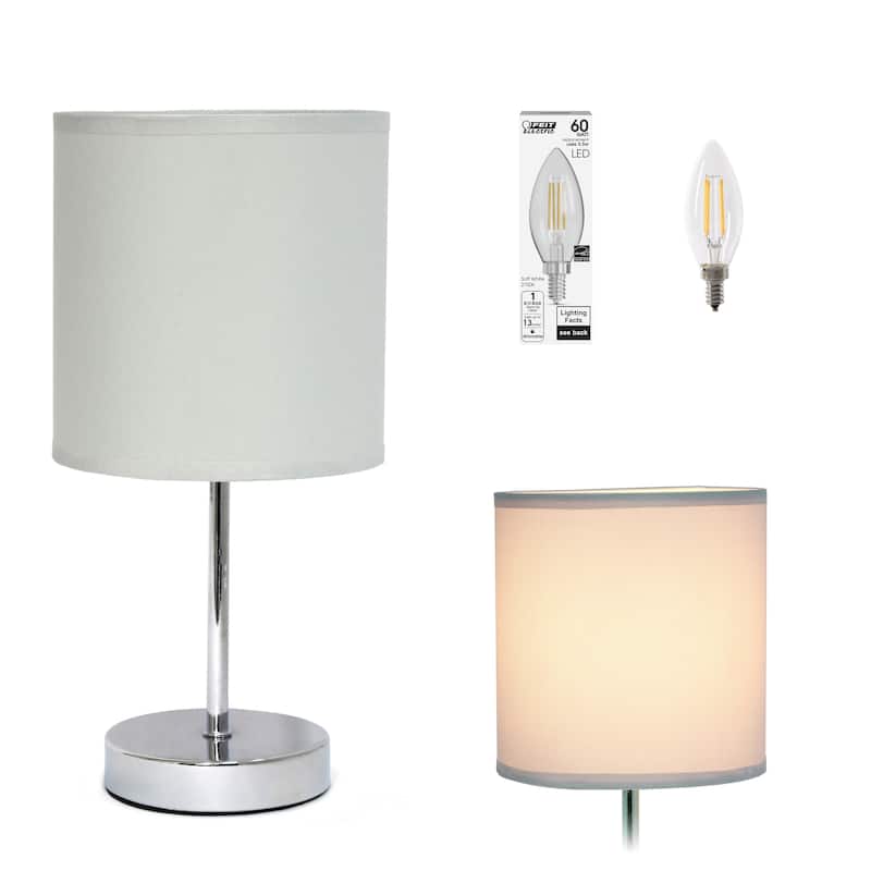 Simple Designs 11.81" Basic Mini Table Lamp with Feit LED Bulb Included - 11.81