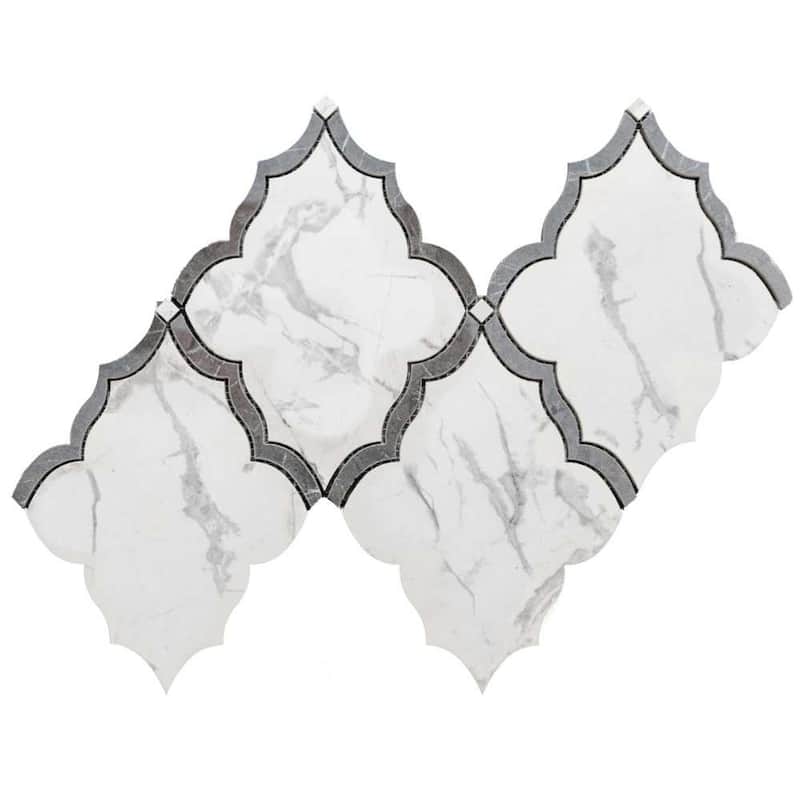 Stately Hudson 9.5x15 Porcelain Arabesque Mosaic Tile - Floor, Wall, Backsplash