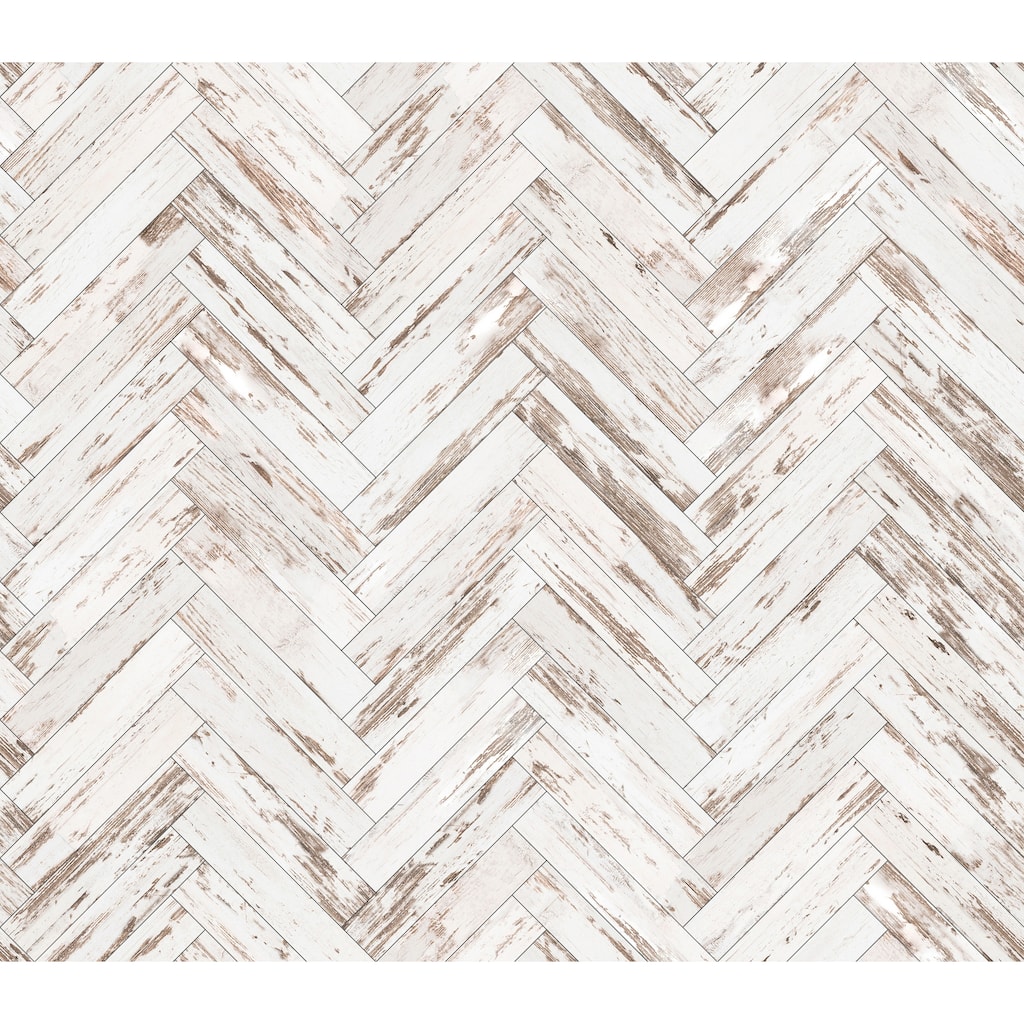 Rustic Wood Parquet Removable Wallpaper - 10'ft H x 24''inch W