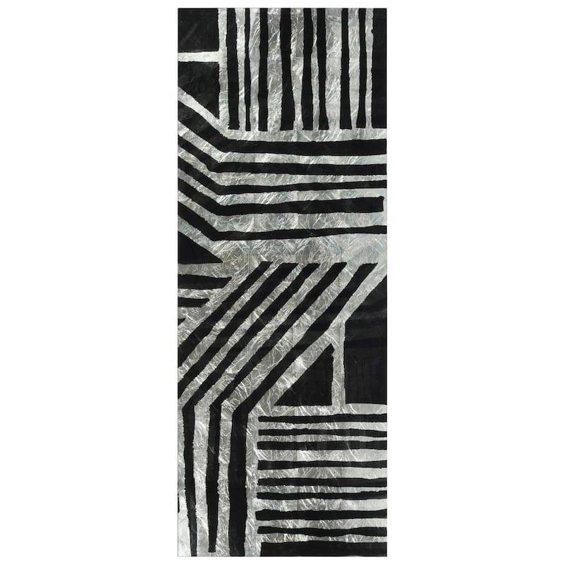 "Nokomis B" Reverse Printed Tempered Glass with Silver Leaf