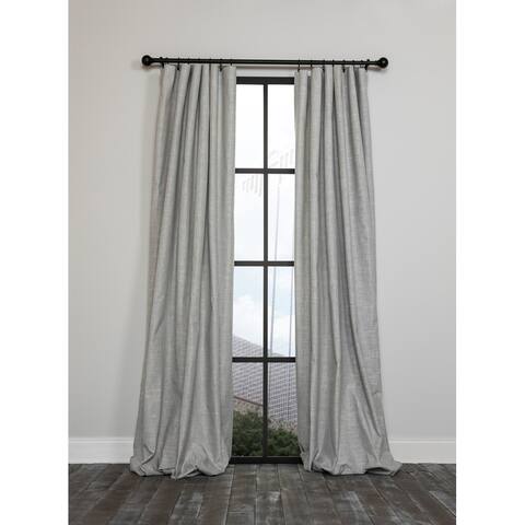 -Lucille Solid Blackout Thermal Rod Pocket Curtain Single Panel, 54 by 63-Inch, Gray