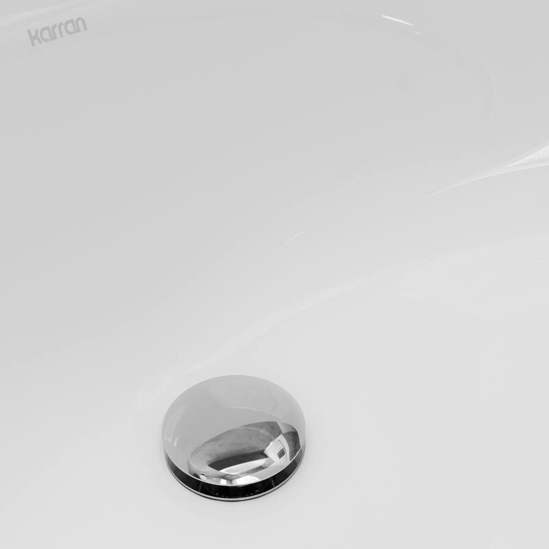 Karran Valera 18" Oval Undermount Vitreous China Bathroom Sink in White