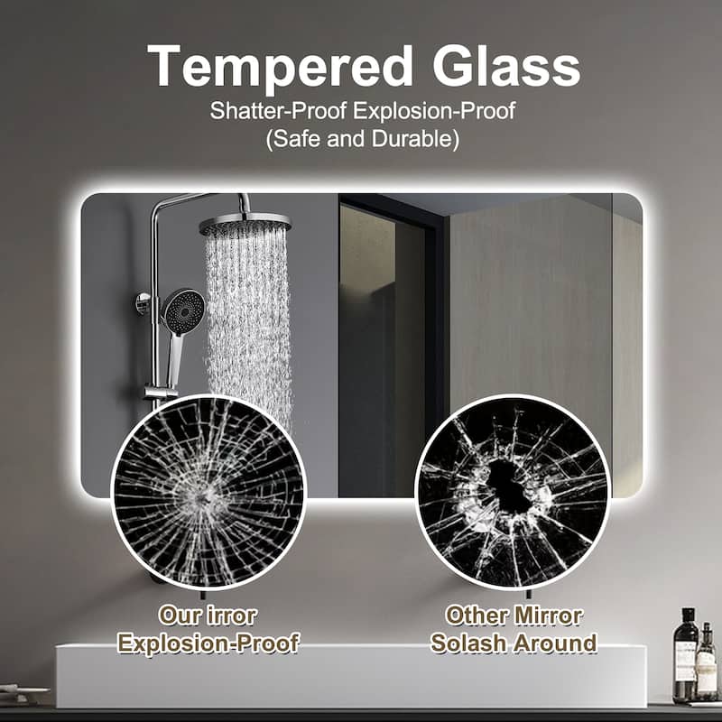 Full-length Wall Mounted LED Mirror with Adjusting Lighting