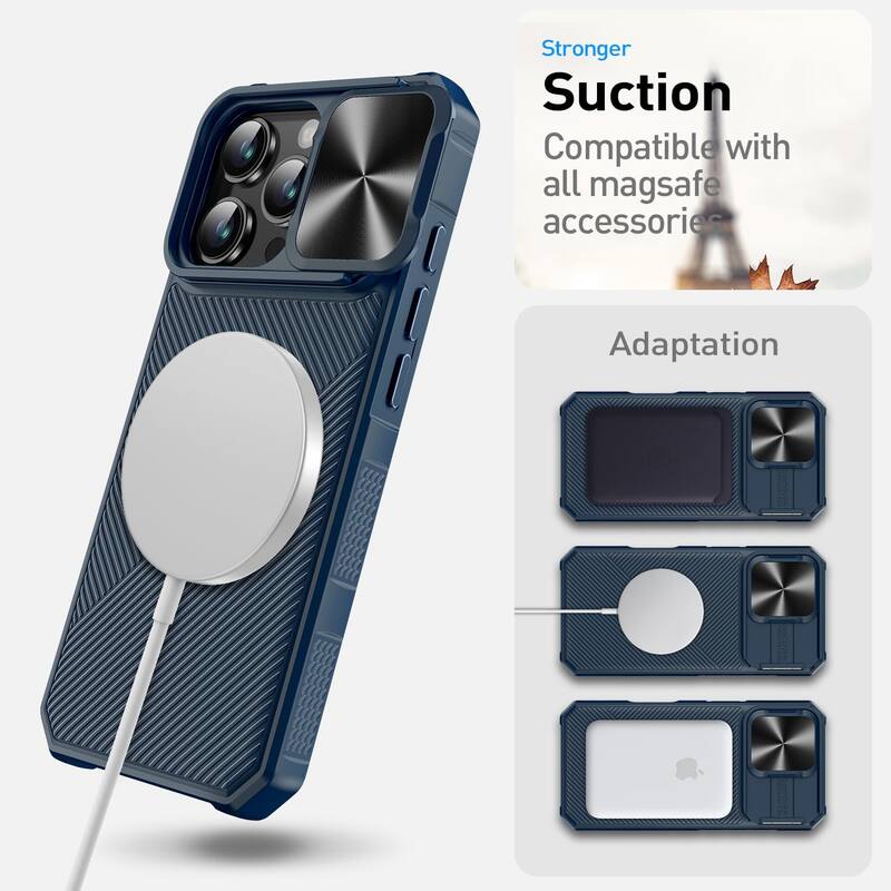 iPhone 16 Pro Max Camera Protection Kickstand - Case Compatible with Mag Safe, Protective Shockproof Military, Phone Case