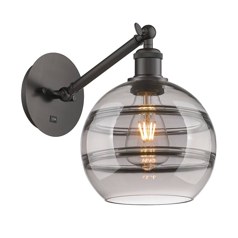 Innovations Lighting 317-1W-10-8 Rochester Sconce Rochester 10" Tall - Oil Rubbed Bronze / Smoked