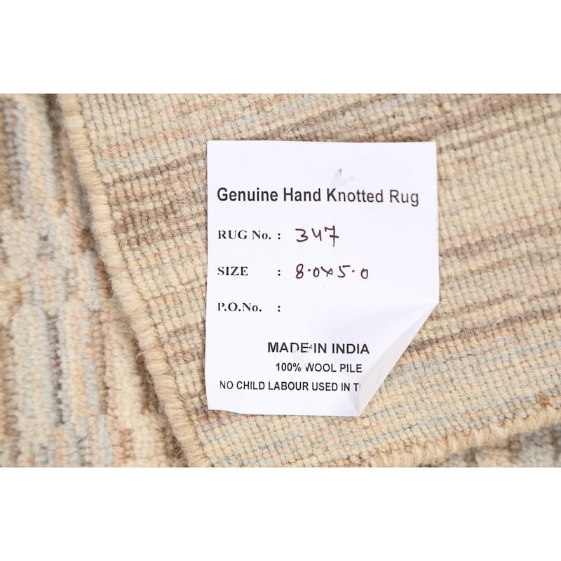 Modern Geometric Moroccan Oriental Area Rug Handmade Wool Carpet - 5'0" x 8'0"