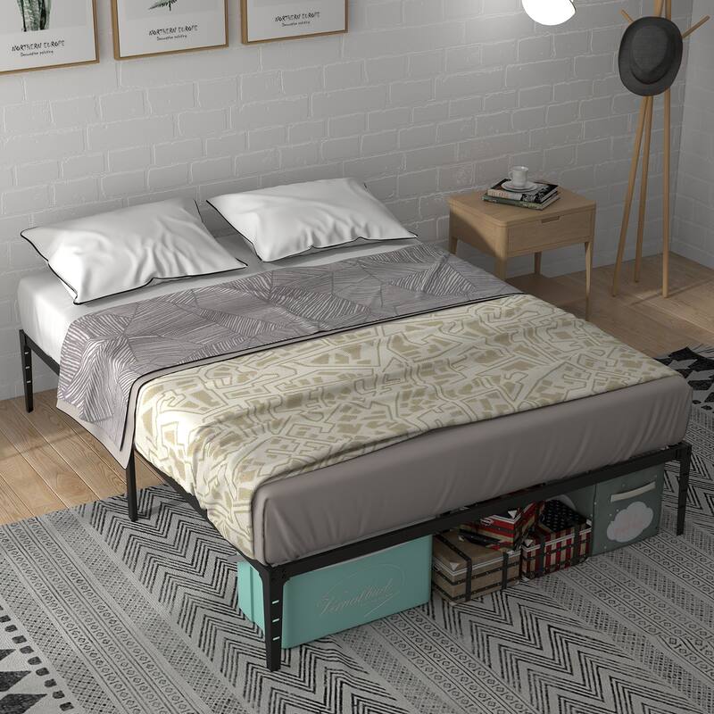 Bed Frame, Metal Slat Support