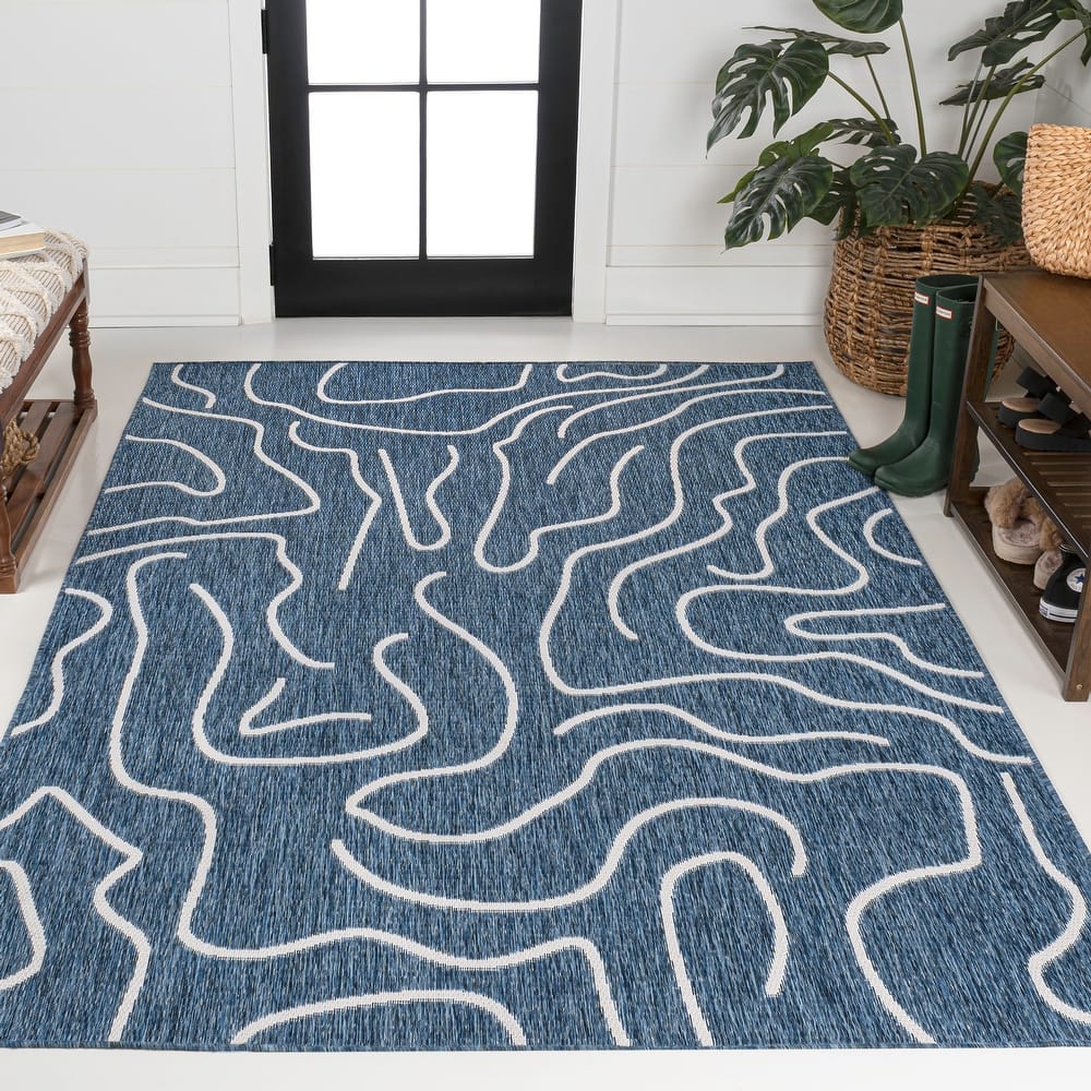 JONATHAN Y Nolan Modern Coastal Organic Shapes Indoor/Outdoor Area Rug