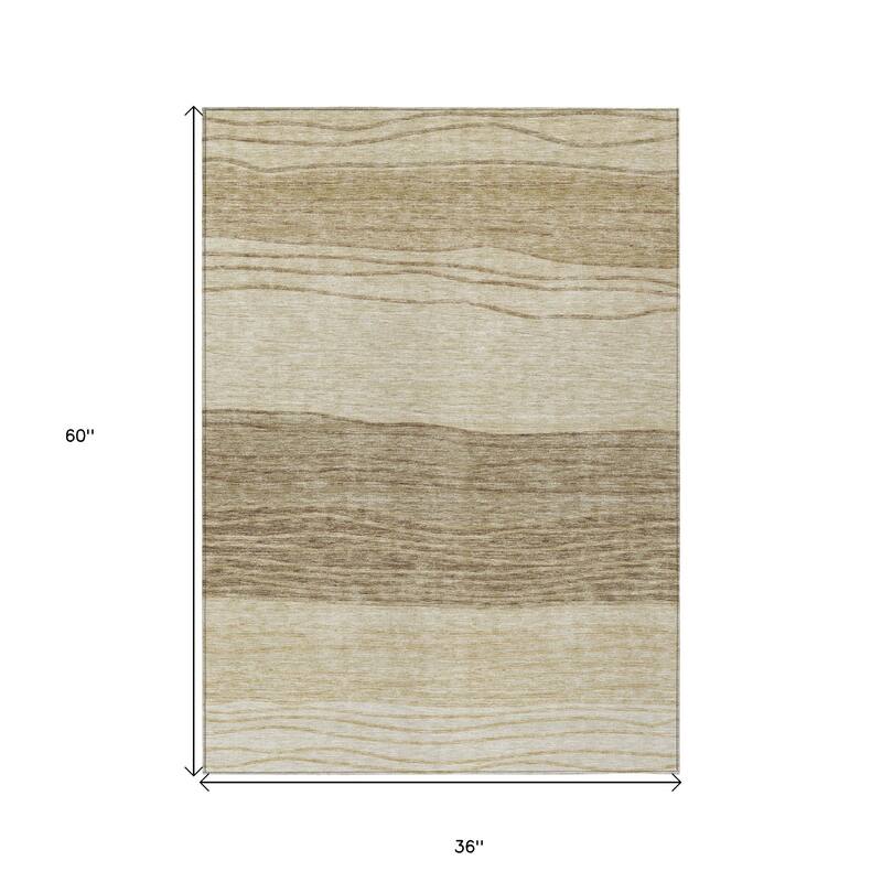 HomeRoots Striped Transitional Rectangle Outdoor Rug