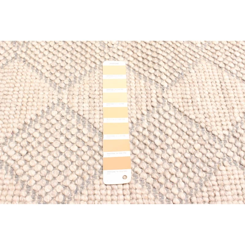 ECARPETGALLERY Braid weave Sienna Beige Wool Rug - 5'2 x 7'4