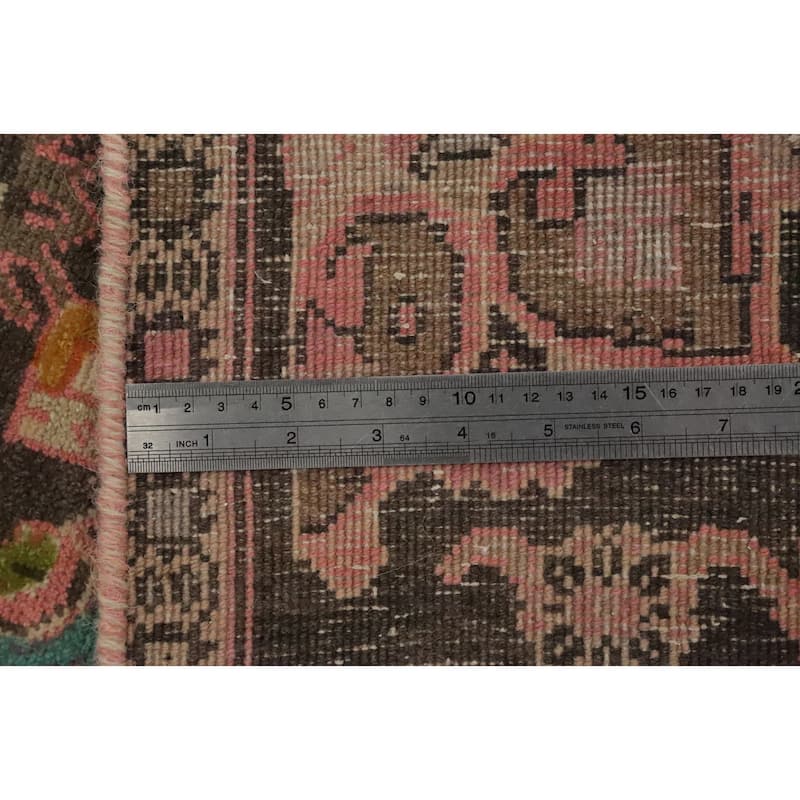 Hand Knotted Oriental 100% Wool Carpet Traditional Floral Brown Mahal Area Rug - 8' 1'' X 3' 7''