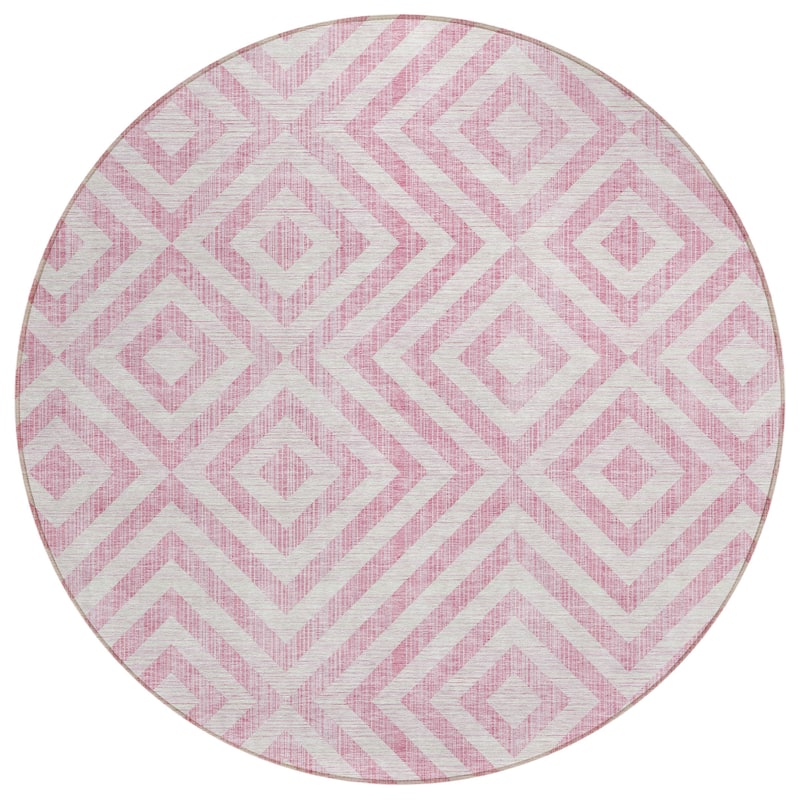 Machine Washable Indoor/ Outdoor Chantille Geo Diamond Rug