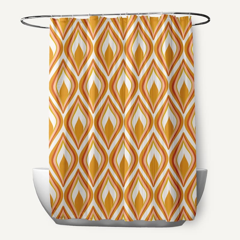 Feathers Shower Curtain - Golden Mustard