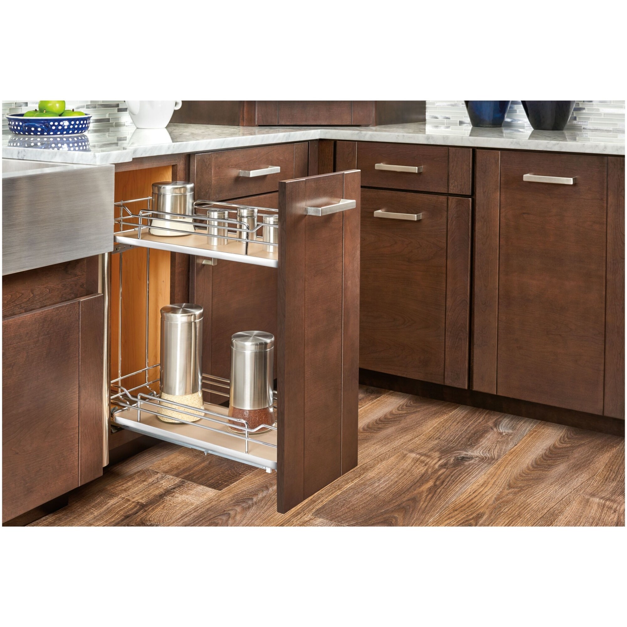 Rev-A-Shelf 11-3/4 Inch Width Kitchen Cabinet Pull-Out 2 Tier Wire
