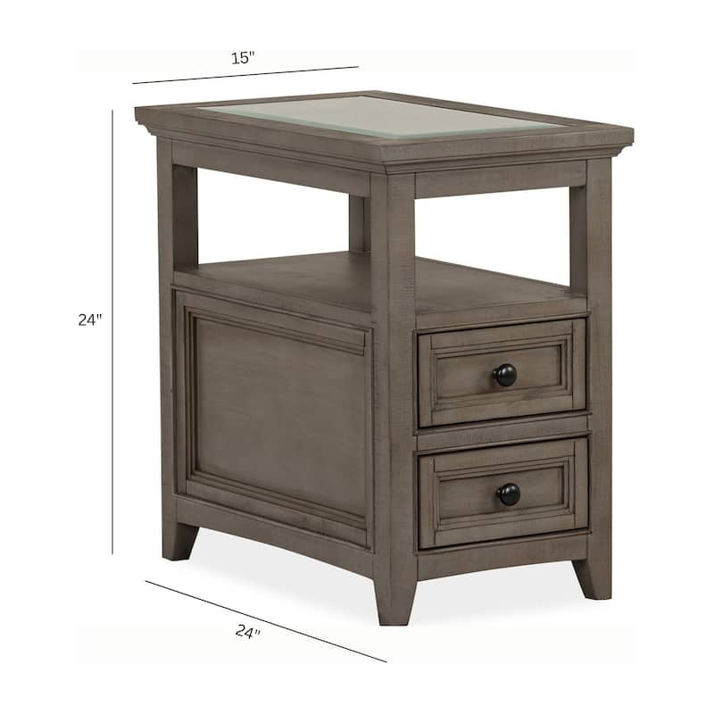 Magnussen Home Paxton Place Dovetail Grey Chairside End Table - 15''W x 24''D x 24''H