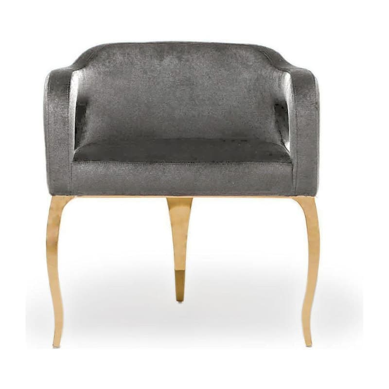 Caprice Titanium Gold Stainless Steel Dining Chair - Gray