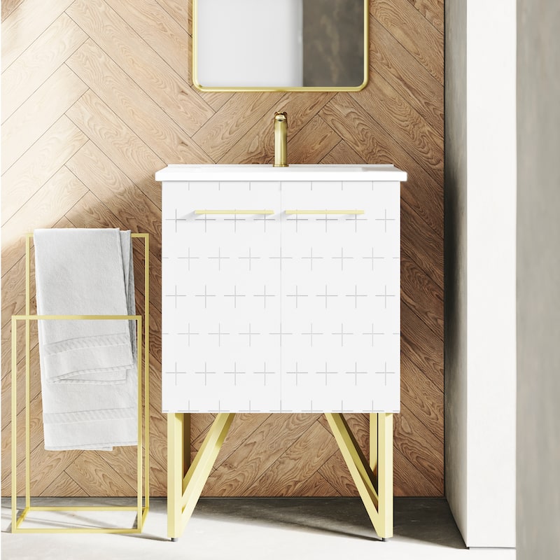 Annecy 24" Bathroom Vanity in Galaxy White - White - Painted - Single Vanities