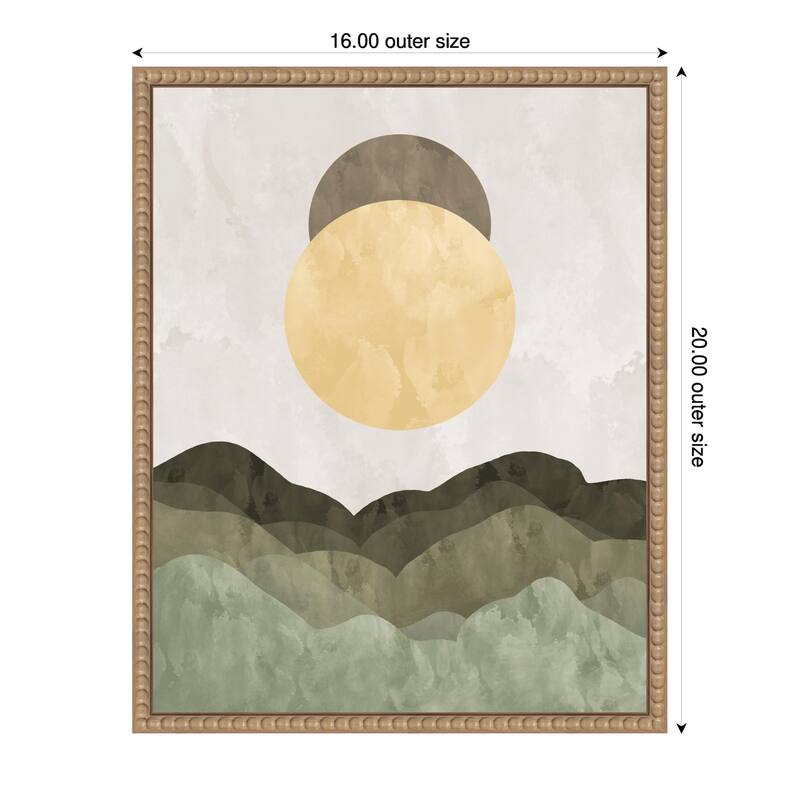 Rolling Hills and Textured Gray Sky by Sannel Larson Framed Canvas Wall Art Print - 16 x 20 in